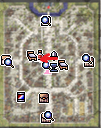 Minimapa de Prontera con ubicación de questboards